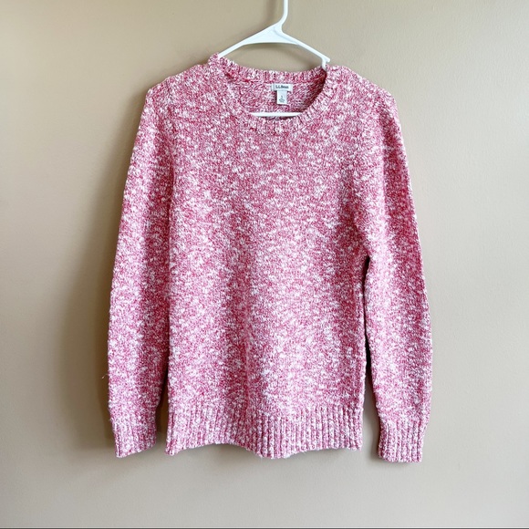 L.L. Bean Sweaters - LL BEAN Women's Cotton Ragg Sweater Red Marled Size Small 100% Cotton